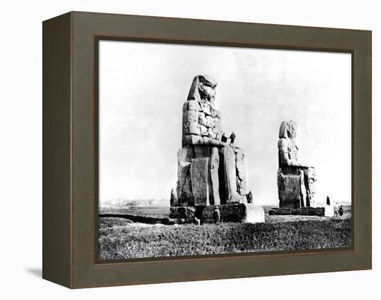 The Colossi of Memnon, Thebes, Nubia, Egypt, 1887-Henri Bechard-Framed Premier Image Canvas