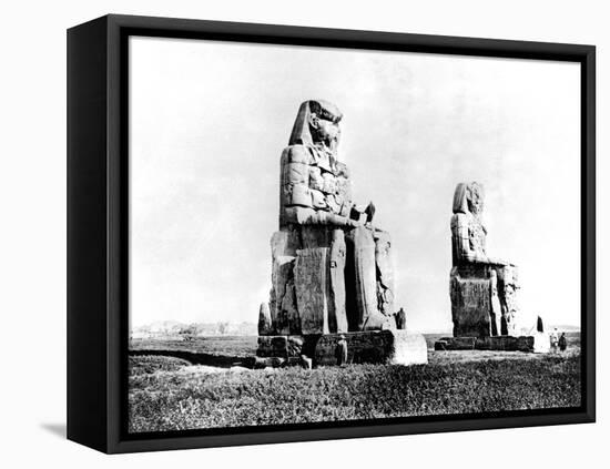 The Colossi of Memnon, Thebes, Nubia, Egypt, 1887-Henri Bechard-Framed Premier Image Canvas