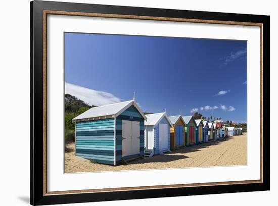 The Colourful Brighton Bathing Boxes Located on Middle Brighton Beach, Brighton, Melbourne-Cahir Davitt-Framed Photographic Print