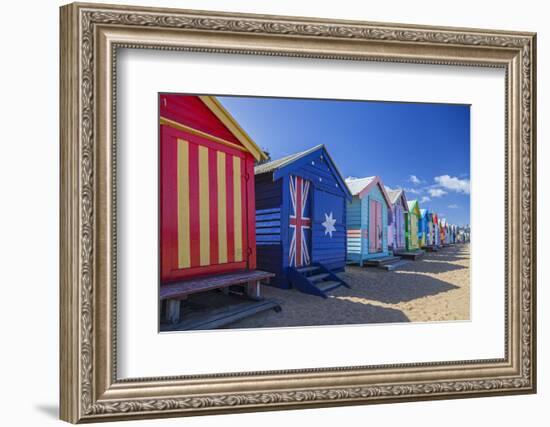 The Colourful Brighton Bathing Boxes Located on Middle Brighton Beach, Brighton, Melbourne-Cahir Davitt-Framed Photographic Print