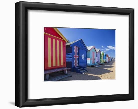 The Colourful Brighton Bathing Boxes Located on Middle Brighton Beach, Brighton, Melbourne-Cahir Davitt-Framed Photographic Print