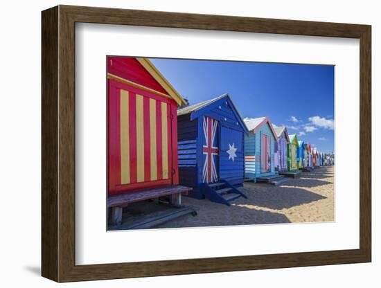 The Colourful Brighton Bathing Boxes Located on Middle Brighton Beach, Brighton, Melbourne-Cahir Davitt-Framed Photographic Print