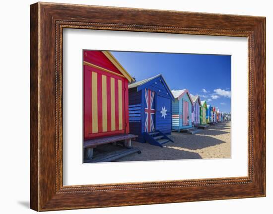 The Colourful Brighton Bathing Boxes Located on Middle Brighton Beach, Brighton, Melbourne-Cahir Davitt-Framed Photographic Print