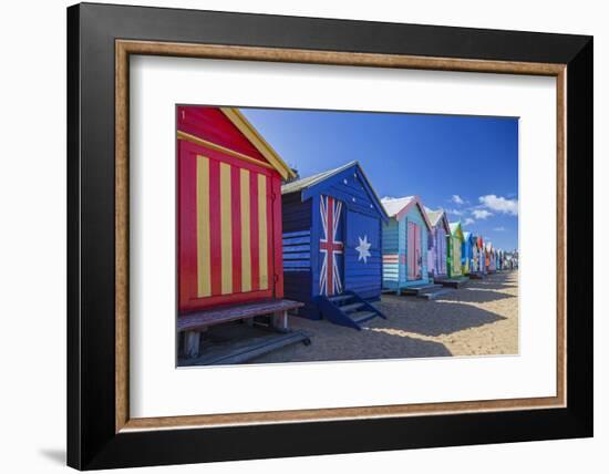 The Colourful Brighton Bathing Boxes Located on Middle Brighton Beach, Brighton, Melbourne-Cahir Davitt-Framed Photographic Print