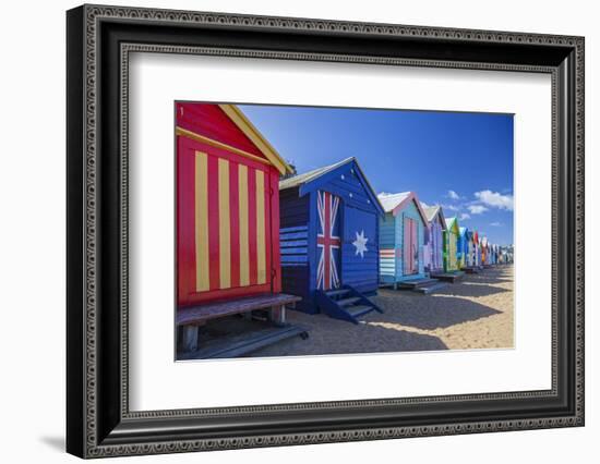 The Colourful Brighton Bathing Boxes Located on Middle Brighton Beach, Brighton, Melbourne-Cahir Davitt-Framed Photographic Print