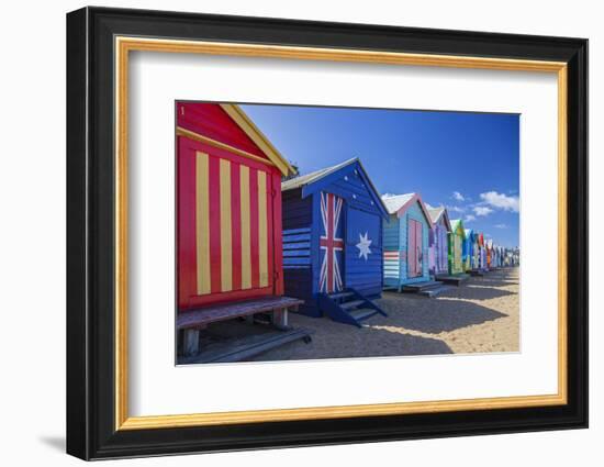 The Colourful Brighton Bathing Boxes Located on Middle Brighton Beach, Brighton, Melbourne-Cahir Davitt-Framed Photographic Print