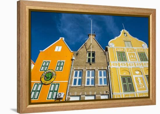 The Colourful Dutch Houses at Sint Annabaai, UNESCO Site, Curacao, ABC Island, Netherlands Antilles-Michael Runkel-Framed Premier Image Canvas