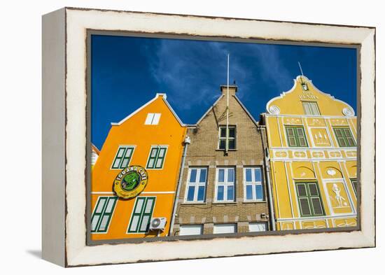 The Colourful Dutch Houses at Sint Annabaai, UNESCO Site, Curacao, ABC Island, Netherlands Antilles-Michael Runkel-Framed Premier Image Canvas