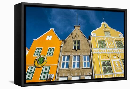 The Colourful Dutch Houses at Sint Annabaai, UNESCO Site, Curacao, ABC Island, Netherlands Antilles-Michael Runkel-Framed Premier Image Canvas