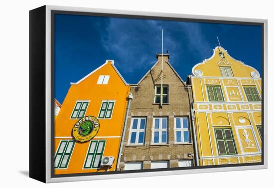 The Colourful Dutch Houses at Sint Annabaai, UNESCO Site, Curacao, ABC Island, Netherlands Antilles-Michael Runkel-Framed Premier Image Canvas