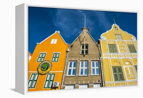 The Colourful Dutch Houses at Sint Annabaai, UNESCO Site, Curacao, ABC Island, Netherlands Antilles-Michael Runkel-Framed Premier Image Canvas