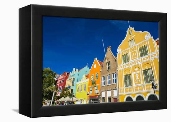 The Colourful Dutch Houses at Sint Annabaai, UNESCO Site, Curacao, ABC Island, Netherlands Antilles-Michael Runkel-Framed Premier Image Canvas