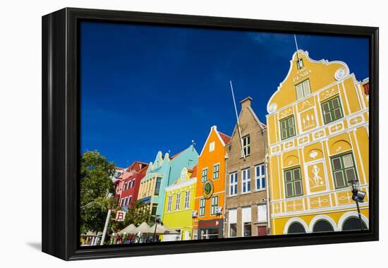 The Colourful Dutch Houses at Sint Annabaai, UNESCO Site, Curacao, ABC Island, Netherlands Antilles-Michael Runkel-Framed Premier Image Canvas