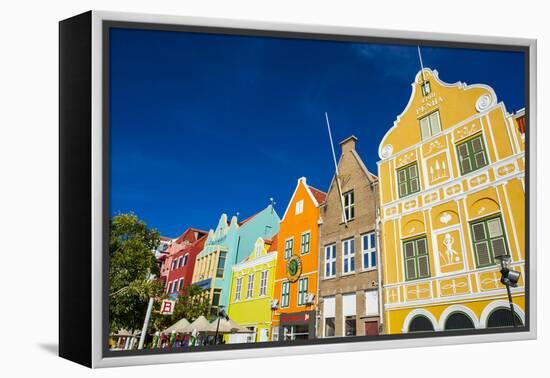 The Colourful Dutch Houses at Sint Annabaai, UNESCO Site, Curacao, ABC Island, Netherlands Antilles-Michael Runkel-Framed Premier Image Canvas