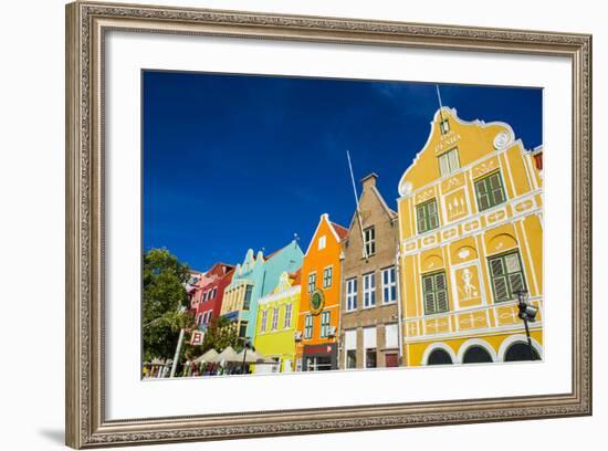 The Colourful Dutch Houses at Sint Annabaai, UNESCO Site, Curacao, ABC Island, Netherlands Antilles-Michael Runkel-Framed Photographic Print
