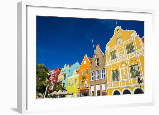 The Colourful Dutch Houses at Sint Annabaai, UNESCO Site, Curacao, ABC Island, Netherlands Antilles-Michael Runkel-Framed Photographic Print