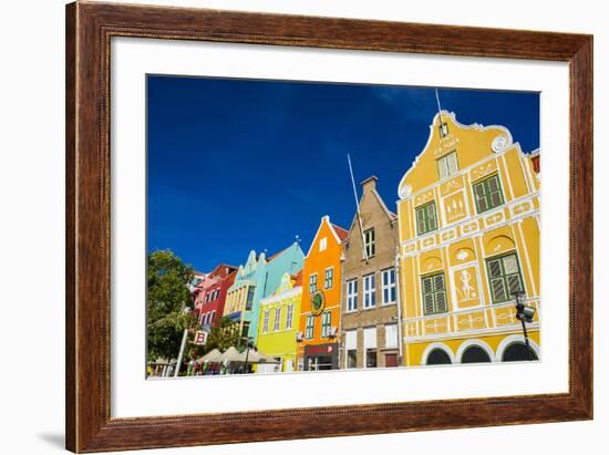 The Colourful Dutch Houses at Sint Annabaai, UNESCO Site, Curacao, ABC Island, Netherlands Antilles-Michael Runkel-Framed Photographic Print