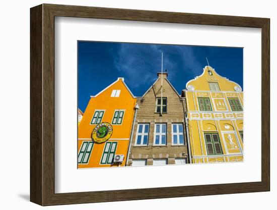 The Colourful Dutch Houses at Sint Annabaai, UNESCO Site, Curacao, ABC Island, Netherlands Antilles-Michael Runkel-Framed Photographic Print