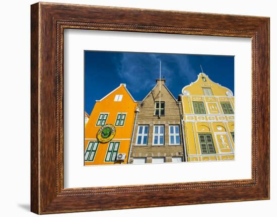 The Colourful Dutch Houses at Sint Annabaai, UNESCO Site, Curacao, ABC Island, Netherlands Antilles-Michael Runkel-Framed Photographic Print