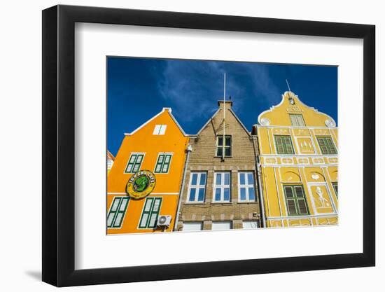 The Colourful Dutch Houses at Sint Annabaai, UNESCO Site, Curacao, ABC Island, Netherlands Antilles-Michael Runkel-Framed Photographic Print