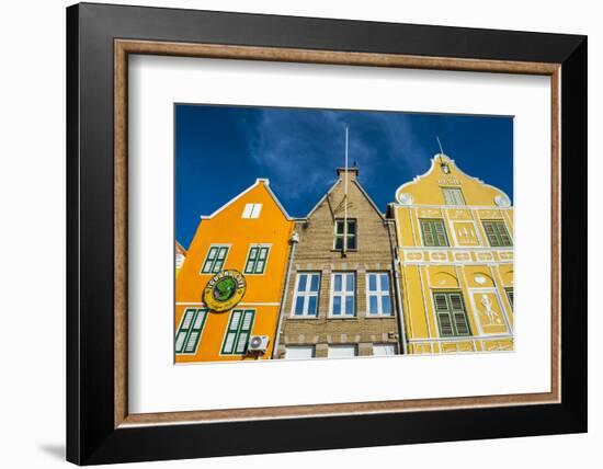 The Colourful Dutch Houses at Sint Annabaai, UNESCO Site, Curacao, ABC Island, Netherlands Antilles-Michael Runkel-Framed Photographic Print