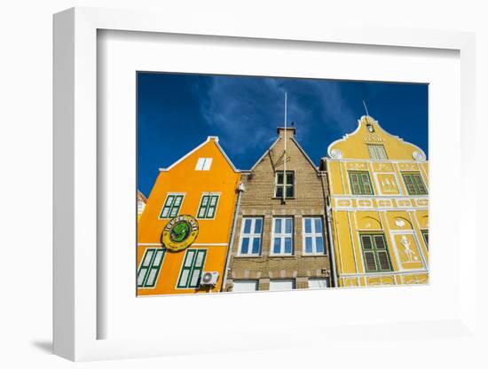 The Colourful Dutch Houses at Sint Annabaai, UNESCO Site, Curacao, ABC Island, Netherlands Antilles-Michael Runkel-Framed Photographic Print