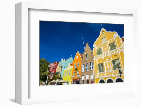 The Colourful Dutch Houses at Sint Annabaai, UNESCO Site, Curacao, ABC Island, Netherlands Antilles-Michael Runkel-Framed Photographic Print