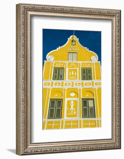 The Colourful Dutch Houses at Sint Annabaai, UNESCO Site, Curacao, ABC Island, Netherlands Antilles-Michael Runkel-Framed Photographic Print