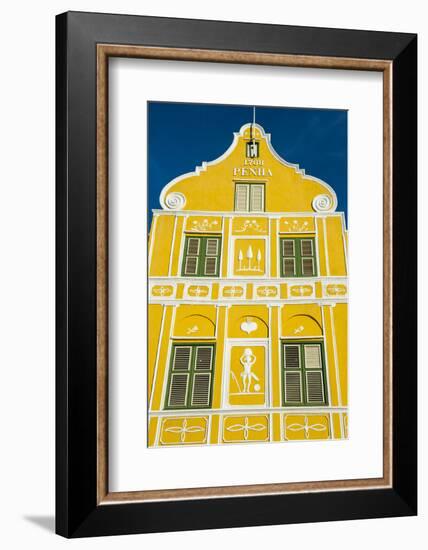 The Colourful Dutch Houses at Sint Annabaai, UNESCO Site, Curacao, ABC Island, Netherlands Antilles-Michael Runkel-Framed Photographic Print