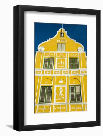 The Colourful Dutch Houses at Sint Annabaai, UNESCO Site, Curacao, ABC Island, Netherlands Antilles-Michael Runkel-Framed Photographic Print