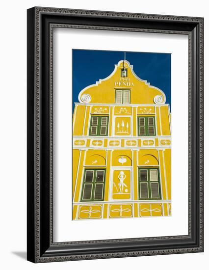 The Colourful Dutch Houses at Sint Annabaai, UNESCO Site, Curacao, ABC Island, Netherlands Antilles-Michael Runkel-Framed Photographic Print