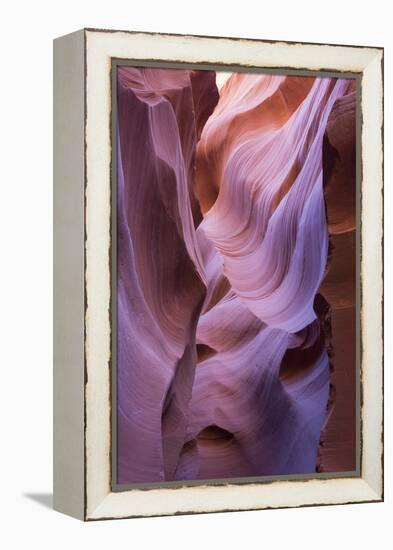 The colourful Navajo sandstone walls of Lower Antelope Canyon-David Tomlinson-Framed Premier Image Canvas