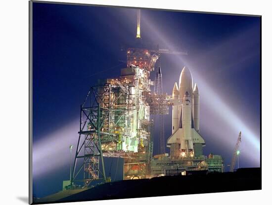 The Columbia on Launch Pad Prior to First Launch of 30 Year Space Shuttle Program, Apr 12, 1981-null-Mounted Photo