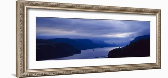 The Columbia River and Gorge on a Stormy Morning, Columbia River Gorge National Scenic Area, Oregon-null-Framed Photographic Print