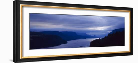 The Columbia River and Gorge on a Stormy Morning, Columbia River Gorge National Scenic Area, Oregon-null-Framed Photographic Print