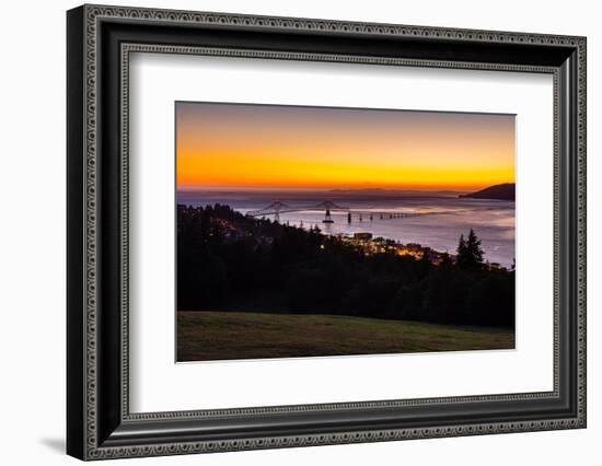 The Columbia River & Astoria, Oregon, USA-Mark A Johnson-Framed Photographic Print