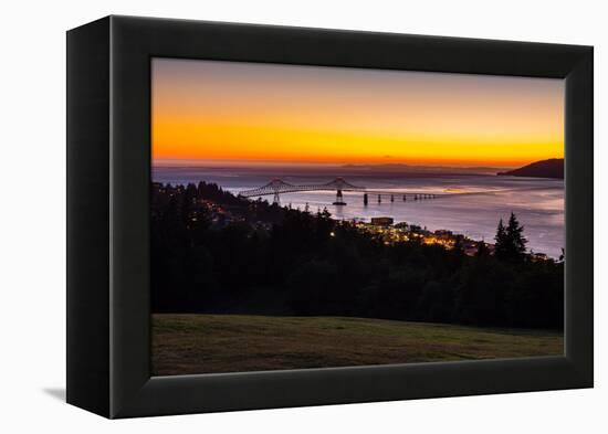 The Columbia River & Astoria, Oregon, USA-Mark A Johnson-Framed Premier Image Canvas