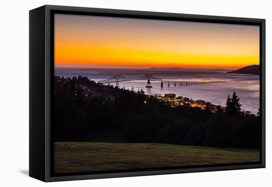 The Columbia River & Astoria, Oregon, USA-Mark A Johnson-Framed Premier Image Canvas