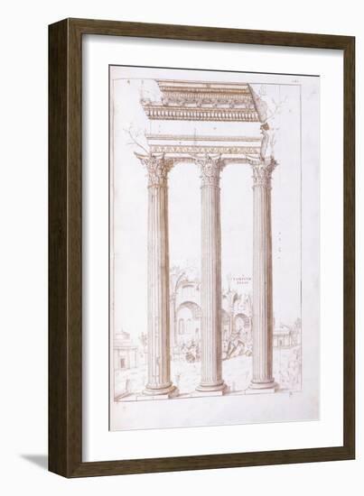 The Columns of the Temple of Castor and Pollux-Giulio Romano-Framed Giclee Print