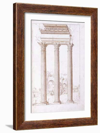 The Columns of the Temple of Castor and Pollux-Giulio Romano-Framed Giclee Print