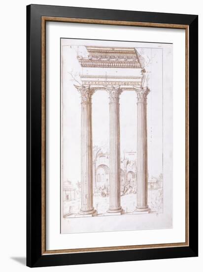 The Columns of the Temple of Castor and Pollux-Giulio Romano-Framed Giclee Print