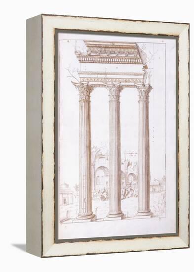 The Columns of the Temple of Castor and Pollux-Giulio Romano-Framed Premier Image Canvas