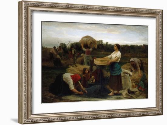 The Colza (Harvesting Rapeseed), 1860-Jules Breton-Framed Giclee Print