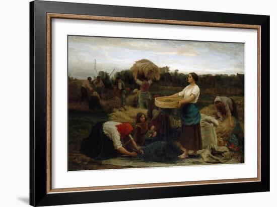 The Colza (Harvesting Rapeseed), 1860-Jules Breton-Framed Giclee Print