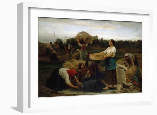 The Colza (Harvesting Rapeseed), 1860-Jules Breton-Framed Giclee Print