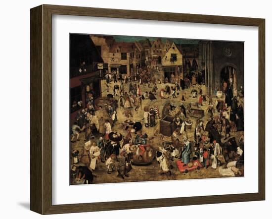 The Combat Between Carnival and Lent, C. 1560-Pieter Brueghel the Younger-Framed Giclee Print