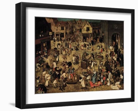 The Combat Between Carnival and Lent, C. 1560-Pieter Brueghel the Younger-Framed Giclee Print