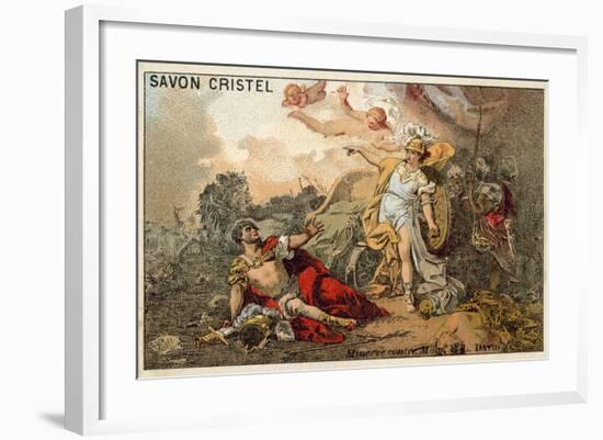 The Combat of Mars and Minerva-Jacques Louis David-Framed Giclee Print