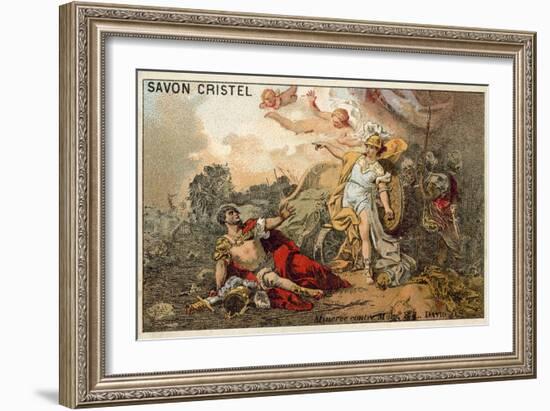 The Combat of Mars and Minerva-Jacques Louis David-Framed Premium Giclee Print