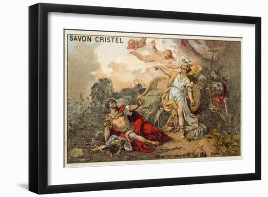 The Combat of Mars and Minerva-Jacques Louis David-Framed Premium Giclee Print